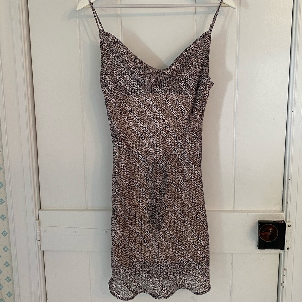 Blush, Black, Gold Slip Dress w/ Tie, NEVER WORN